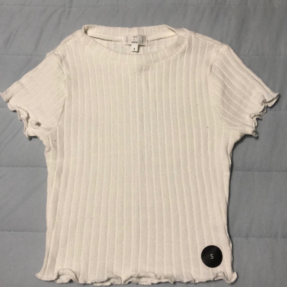 White/ivory colored crop top